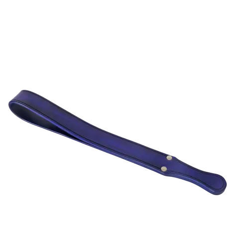 Kožený ručně barvený modrý slapper - plácačka. Cena 2000 Kč